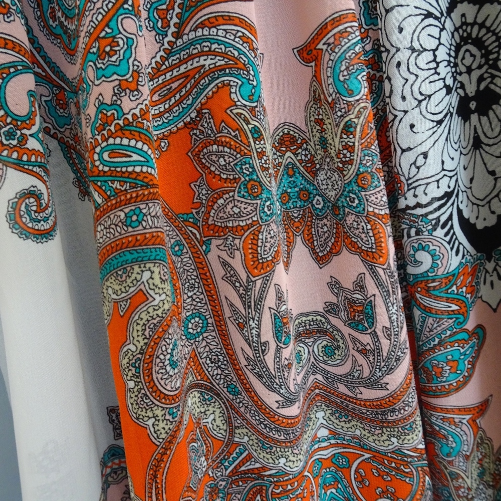 Boho Mandala Paisley Floral Bailey Blue Maxi Dress - Picture 8 of 8
